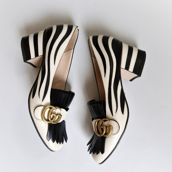 Gucci marmont zebra leather heels - Picture 4 of 8